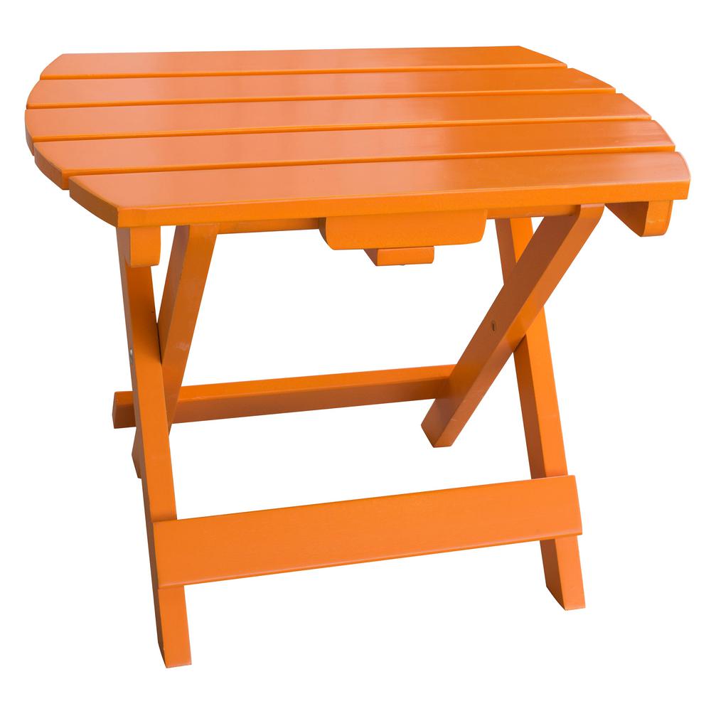 AmeriHome Tangerine Orange Wood Outdoor Side Table with Painted802542