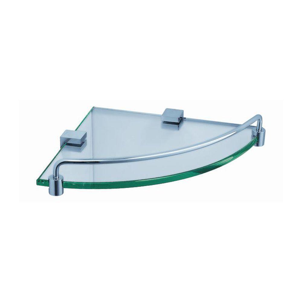 Fresca Ottimo 8 5 In W Corner Glass Shelf In Chrome Fac0448 The Home Depot