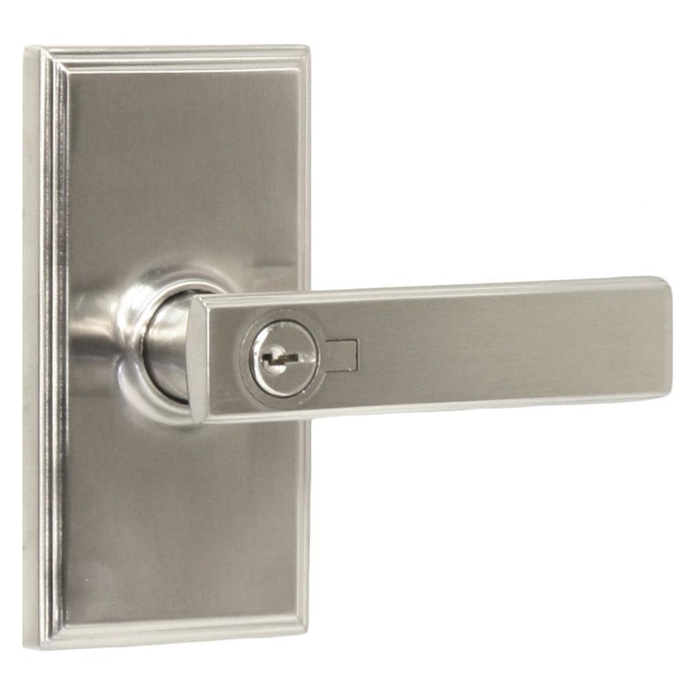 Weslock Elegance Satin Nickel Woodward Keyed Entry Utica Door Lever ...