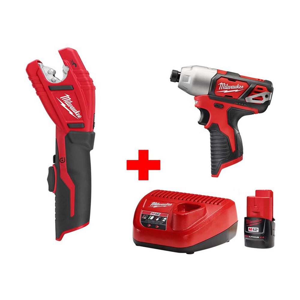 Milwaukee M12 12-Volt Lithium-Ion Cordless 1/4 in. Hex Impact