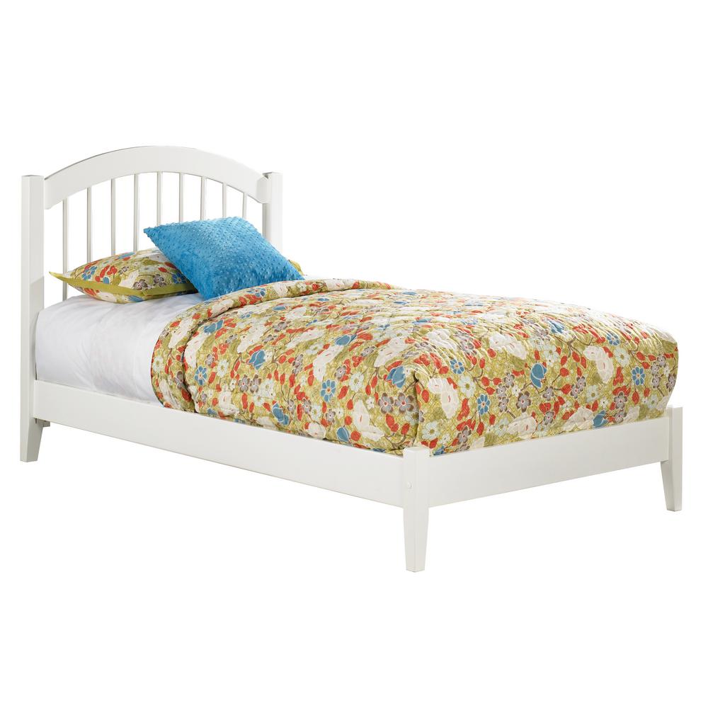 Atlantic Furniture Windsor Twin Xl Platform Bed With Open Foot Board In White