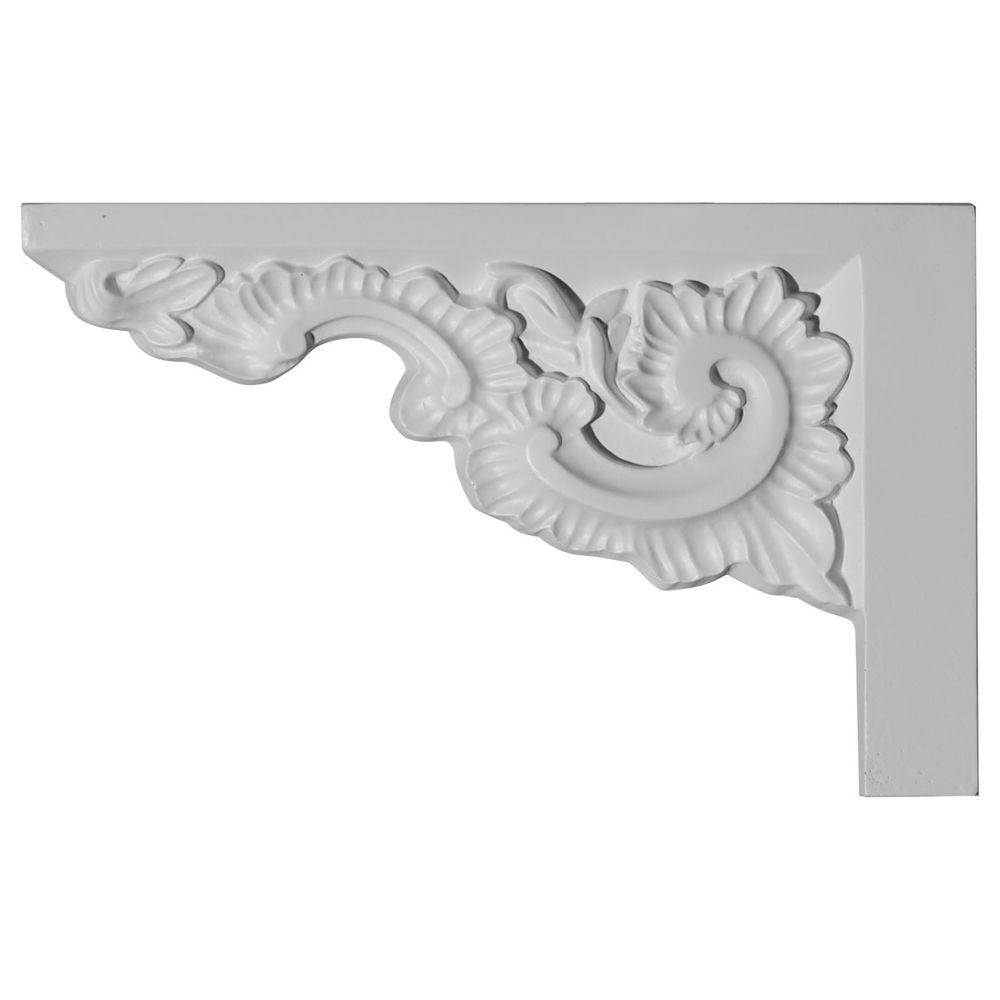 Ekena Millwork 11 3 4 In X 3 4 In X 7 7 8 In Primed Polyurethane Floral Large Right Stair Bracket Sb11x07fl R The Home Depot
