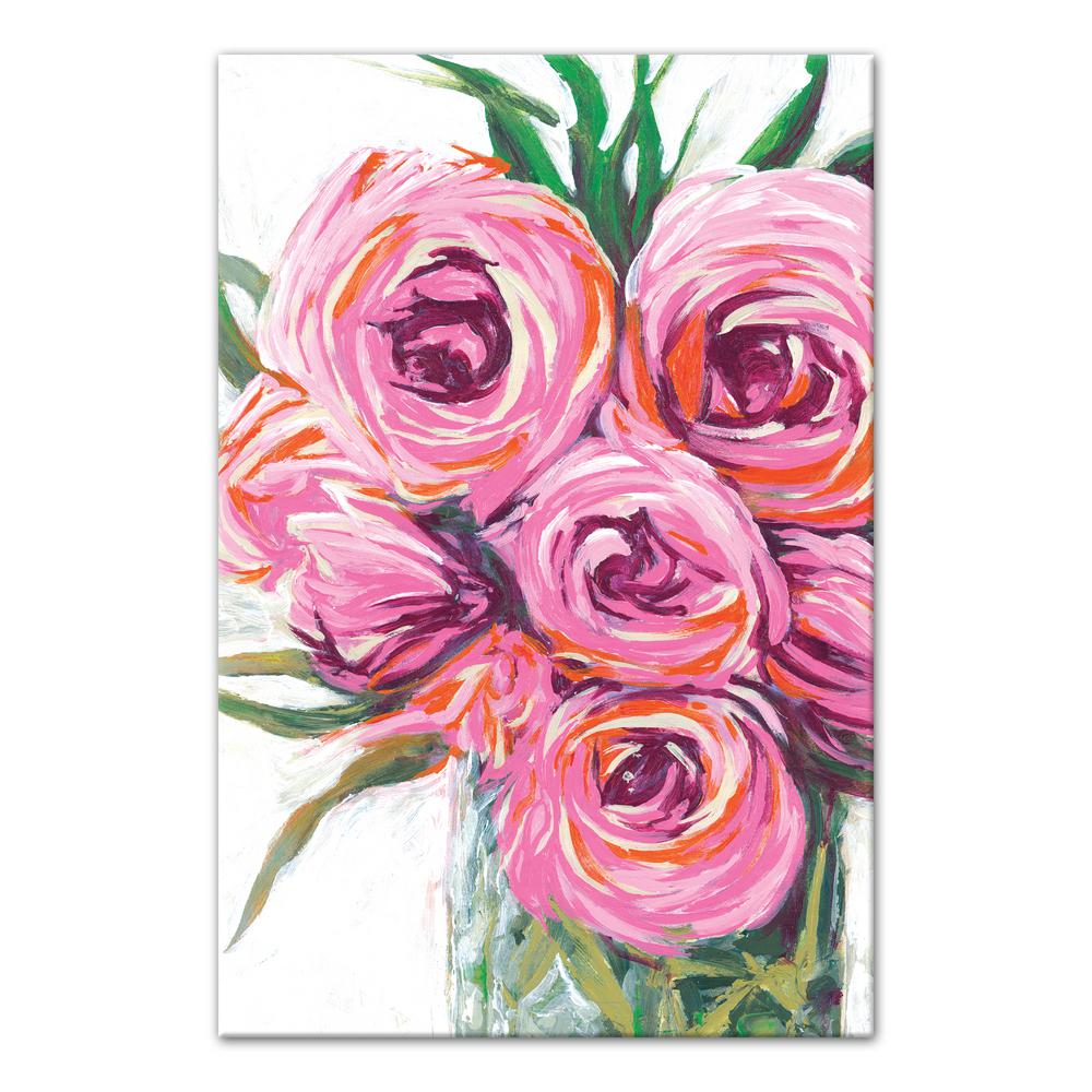 Designs Direct 20 In X 30 Vase With Bright Pink Flowers Vase With Bright Pink Flowers Printed Canvas Wall Art