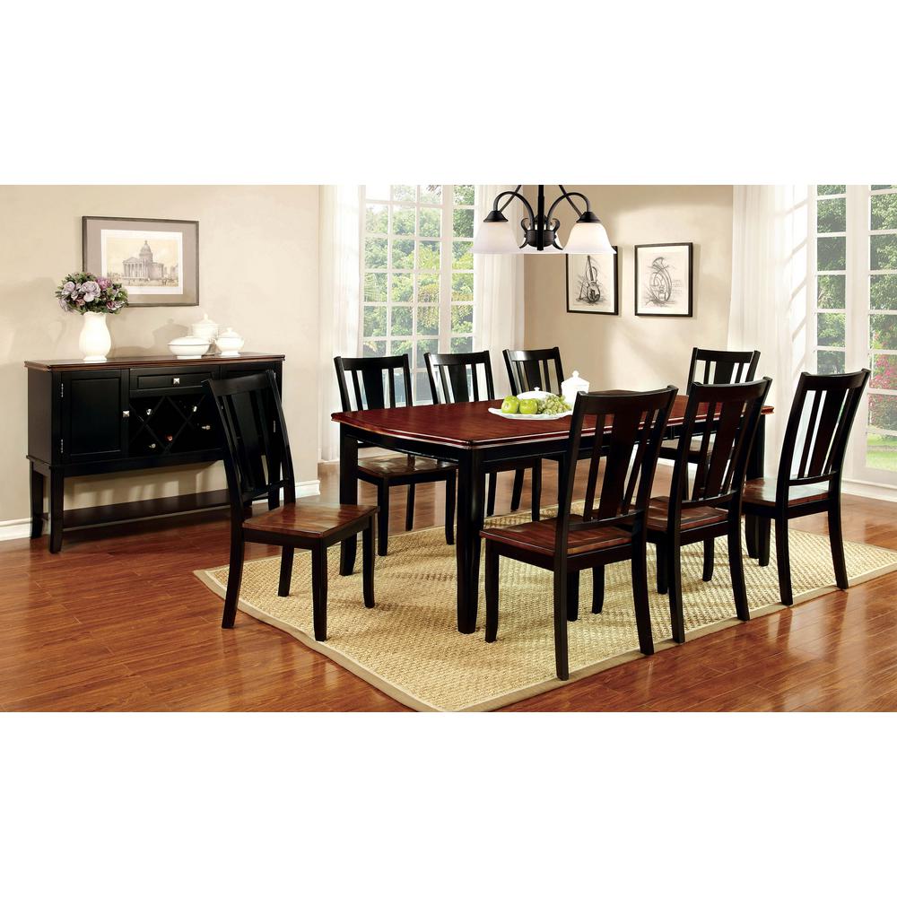 Dover Black And Cherry Transitional Style Dining Table