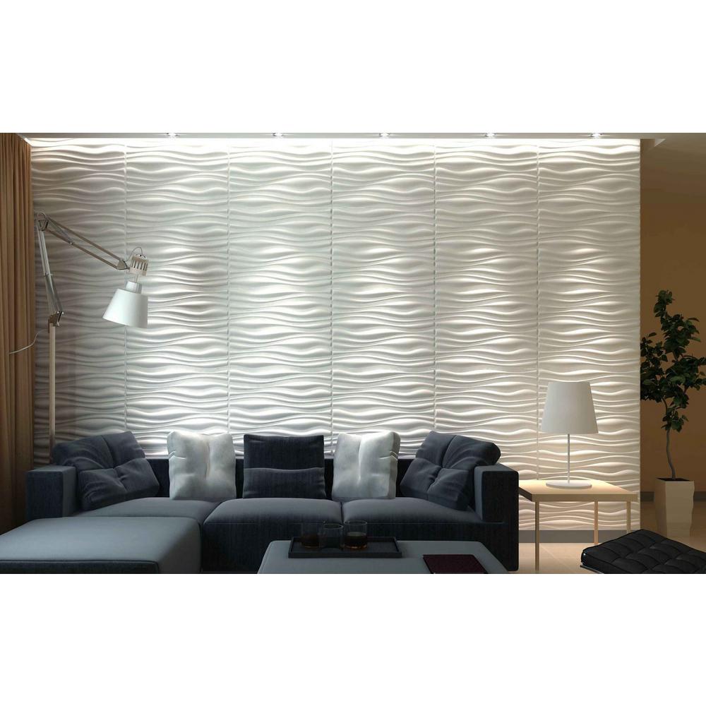 Art3d 19 7 In X 19 7 In Decorative Pvc 3d Wall Panels Wavy Wall Design 12 Pack A The Home Depot