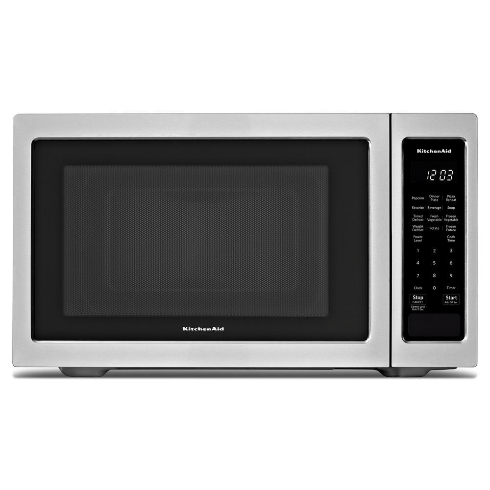 Kitchenaid 1 6 Cu Ft Countertop Microwave In Stainless Steel 1 6 Cu Ft Countertop Microwave