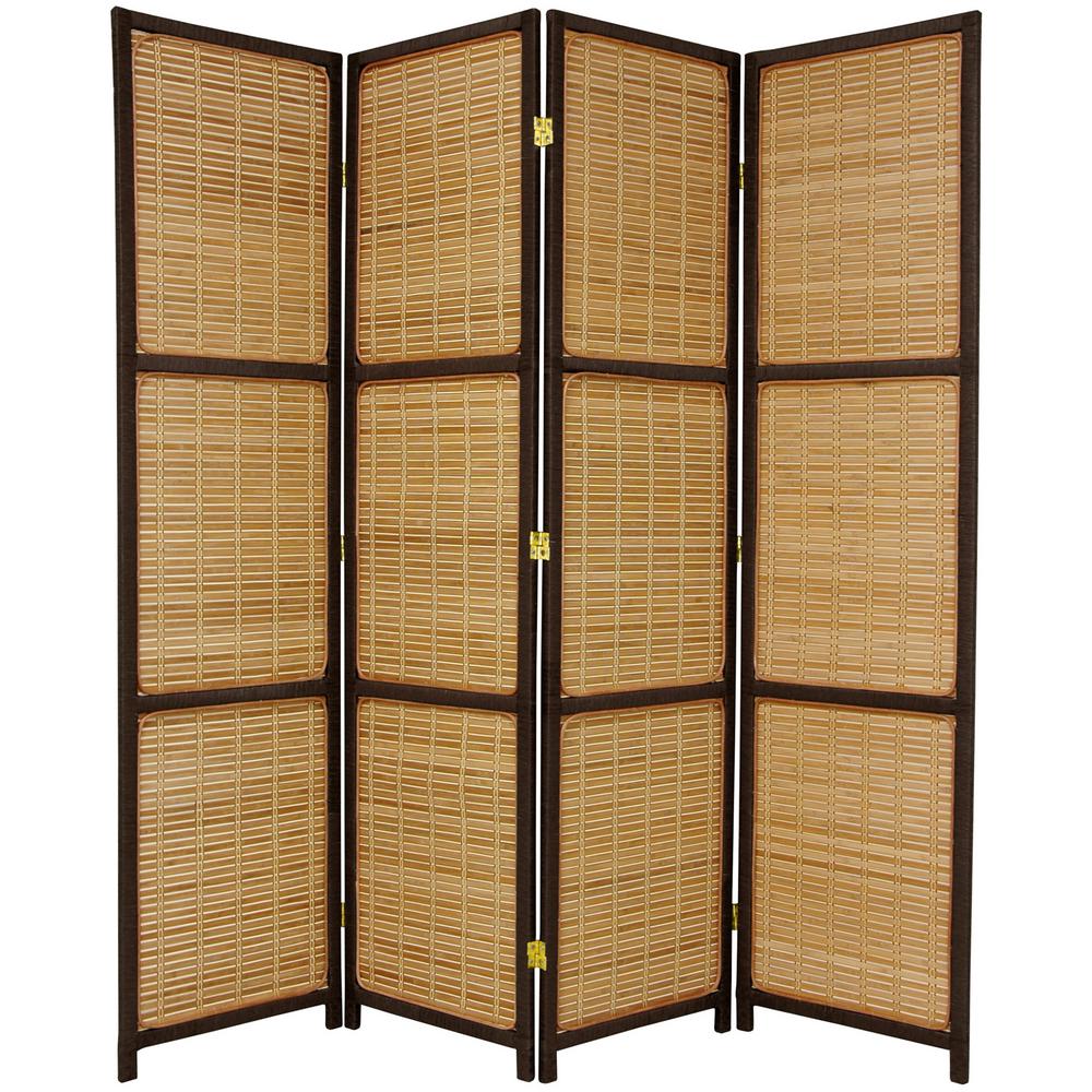 6 Ft Dark Brown 4 Panel Room Divider Fbwovscr4pdbrn The Home Depot Dark Brown 4 Panel Room Divider