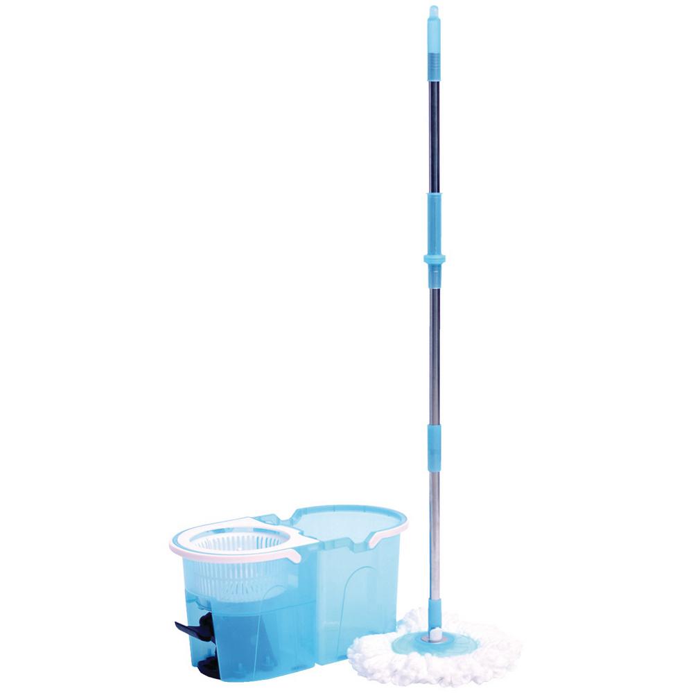 Mop Head Quality Cotton Fibers Machine Washable Kit Replacement Mop Head TIVIT Cotton String Mop and Mop Bucket with Wringer Combo Light Stackable Wringer 15 L Bucket Set