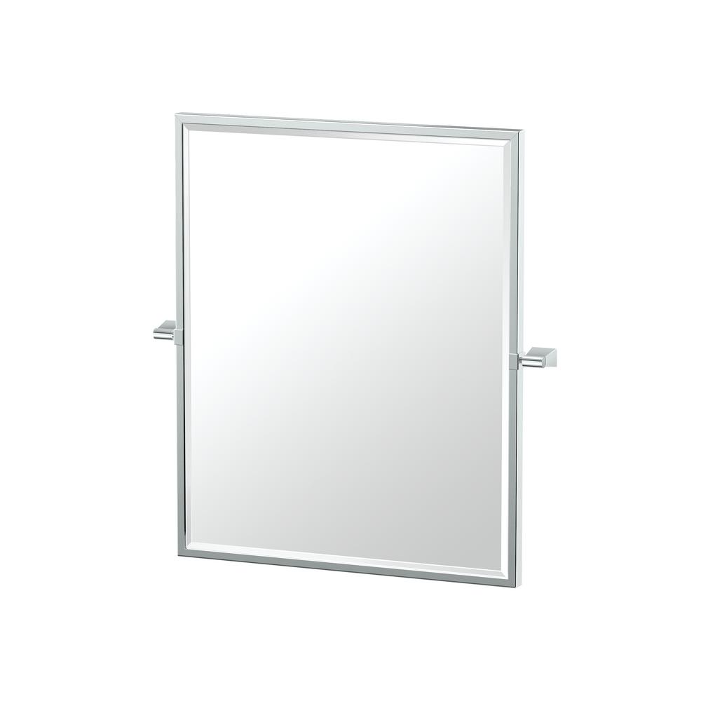UPC 011296437999 product image for Gatco Bleu 24 in. x 25 in. Single Framed Small Rectangle Mirror in Chrome, Grey | upcitemdb.com
