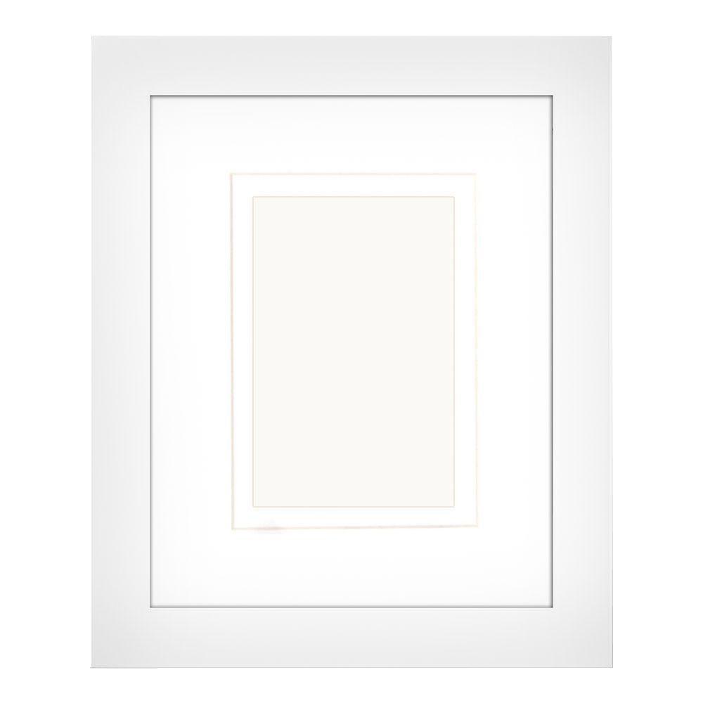 PTM Images 1Opening 8 in x 10 in. Matted White Portrait Frame (Set of
