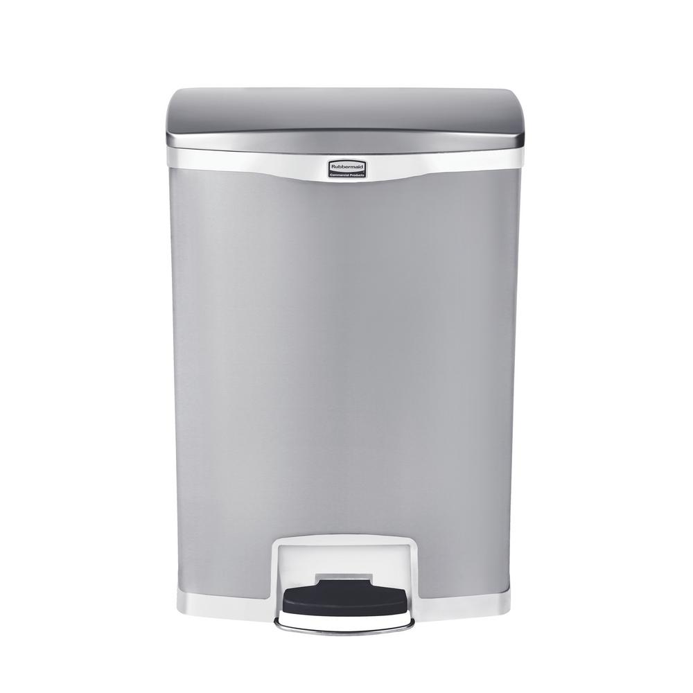 Rubbermaid Commercial Products Slim Jim Step-On 24 Gal. White Stainless Steel... by Rubbermaid Commercial Products