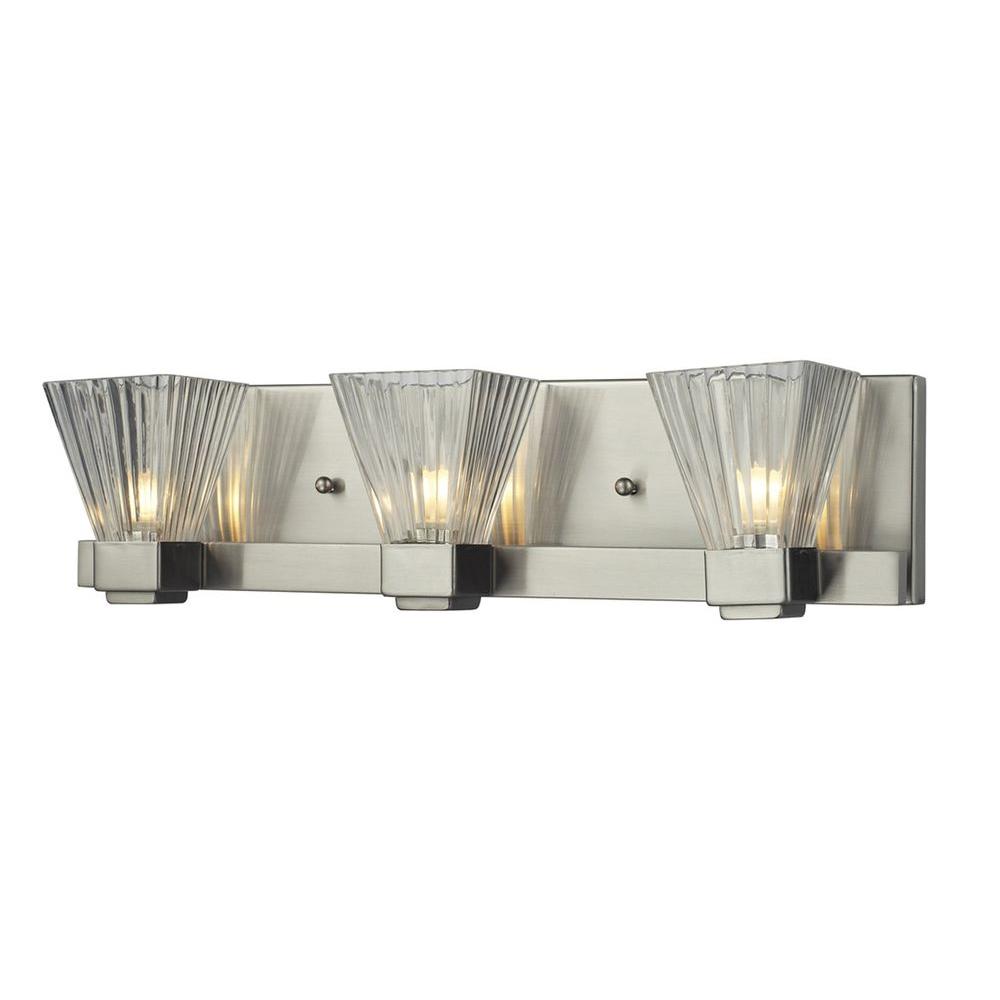 Filament Design Lawrence 3Light Brushed Nickel Halogen Bath Vanity