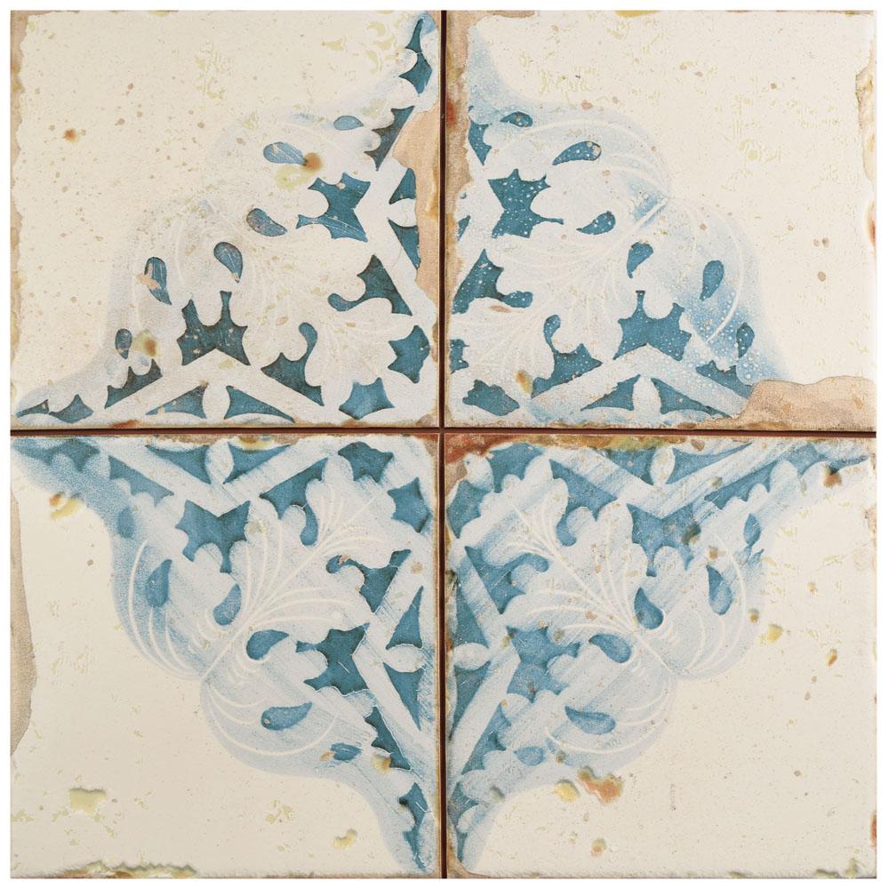 Merola Tile Artisan Azul Decor Ceramic Floor And Wall Tile 13 In