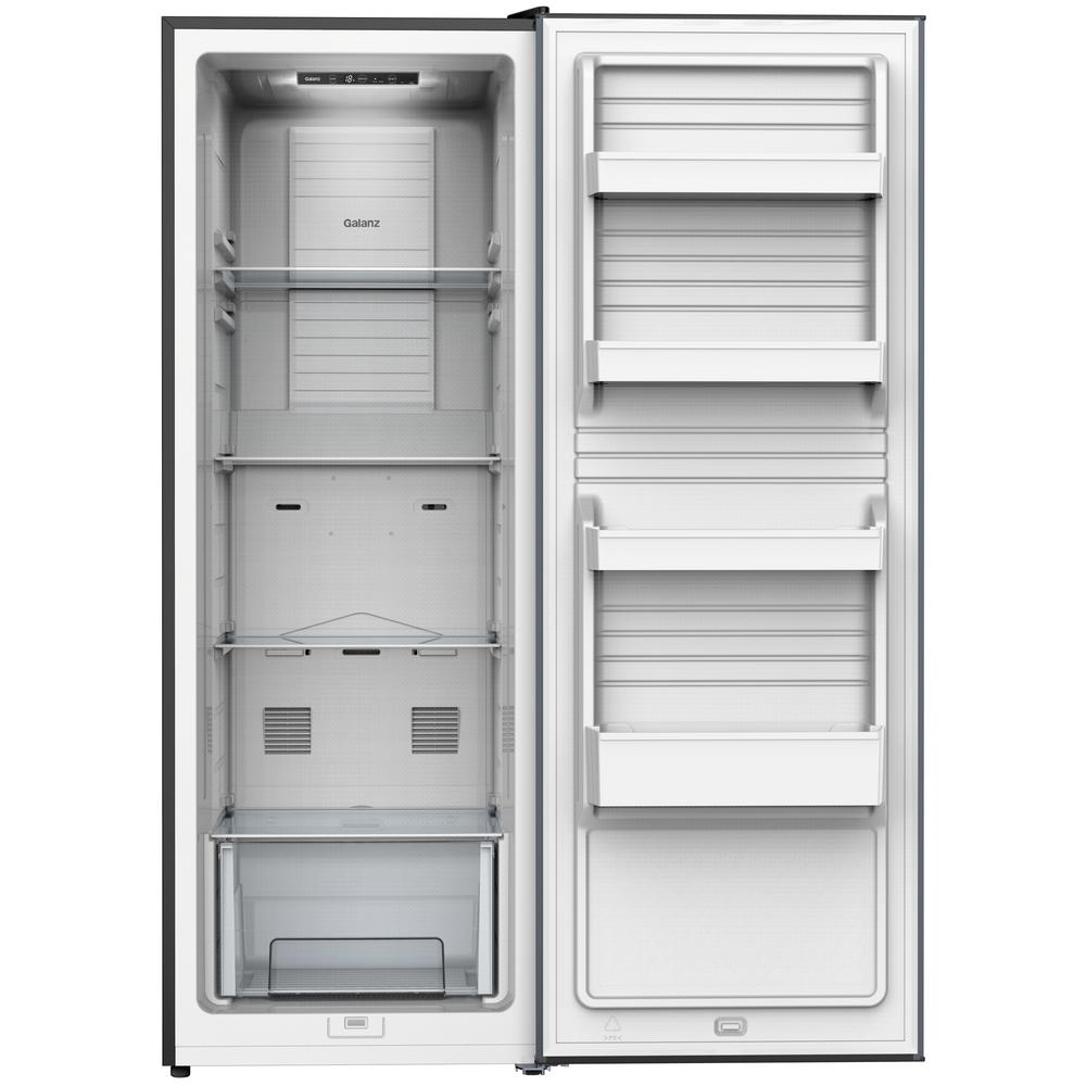 Galanz 11 Cu Ft Frost Free Convertible Upright Freezer Or Fridge In Stainless Steel With Electronic Temperature Control Glf11us2a16 The Home Depot