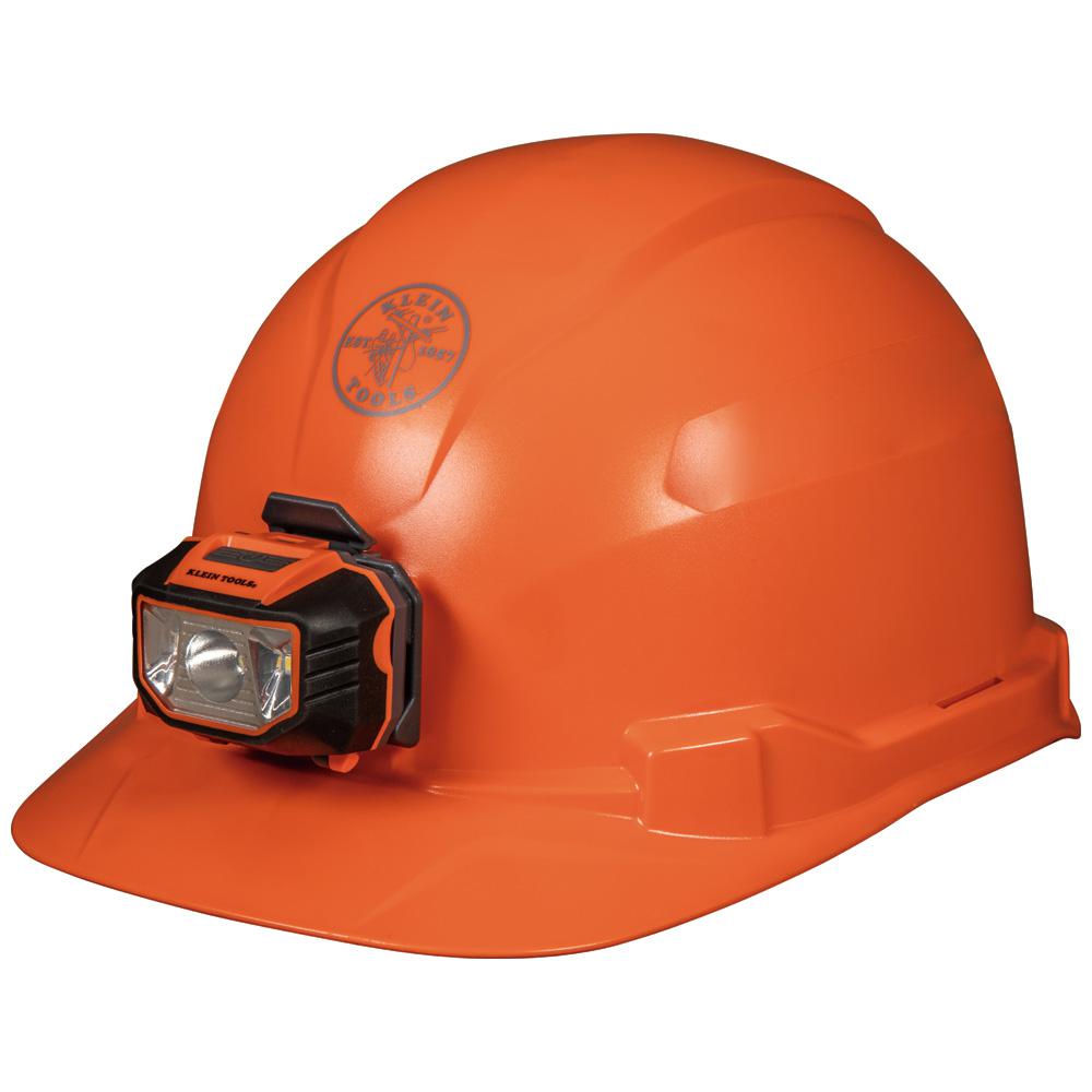 Klein Tools Hard Hat Non Vented Orange Cap Style With Headlamp 60900 The Home Depot