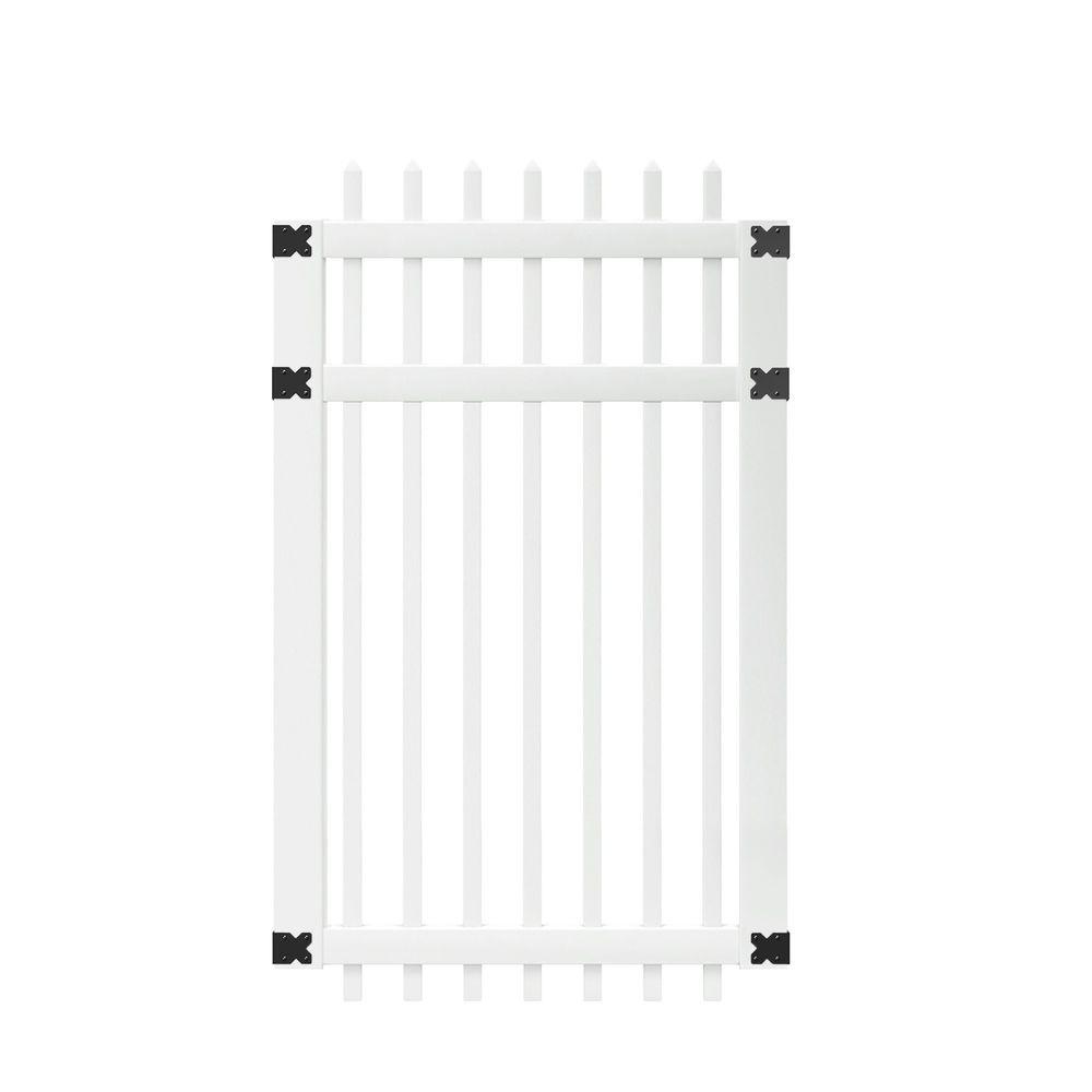 Veranda White Vinyl Fence Gate Kit144205 The Home Depot