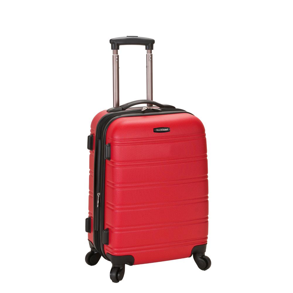 red hardside spinner luggage