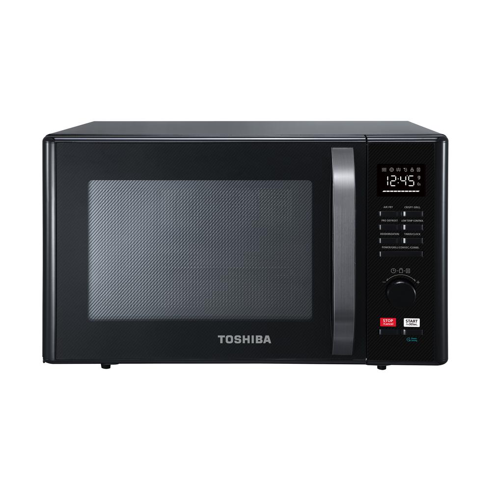 Toshiba 1 0 Cu Ft Countertop Small Convection Microwave In Black Toshiba 1 0 Cu Ft Countertop Small