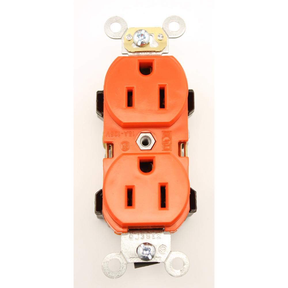 Leviton Decora Plus 15 Amp Commercial Grade Self Grounding Duplex Outlet, Red16252R The Home