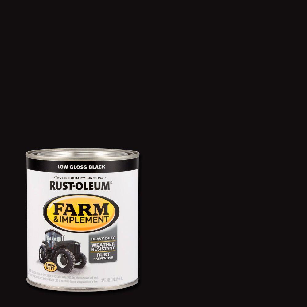 Rust-Oleum 1 qt. Farm Equipment Low Gloss Black Enamel Paint (2-Pack ...