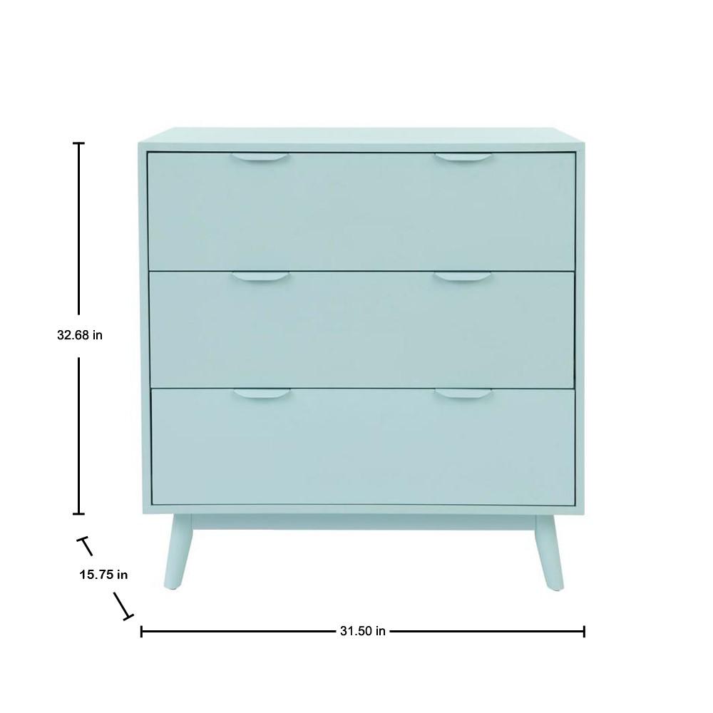 Stylewell Amerlin Seafoam Wood 3 Drawer Chest Of Drawers 31 5 In