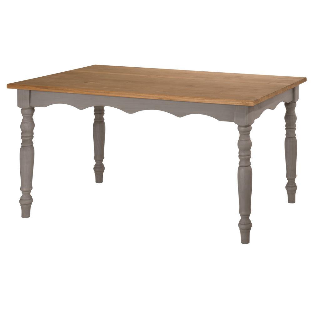 Manhattan Comfort Jay 59.84 in. Gray Wash Solid Wood Dining Table