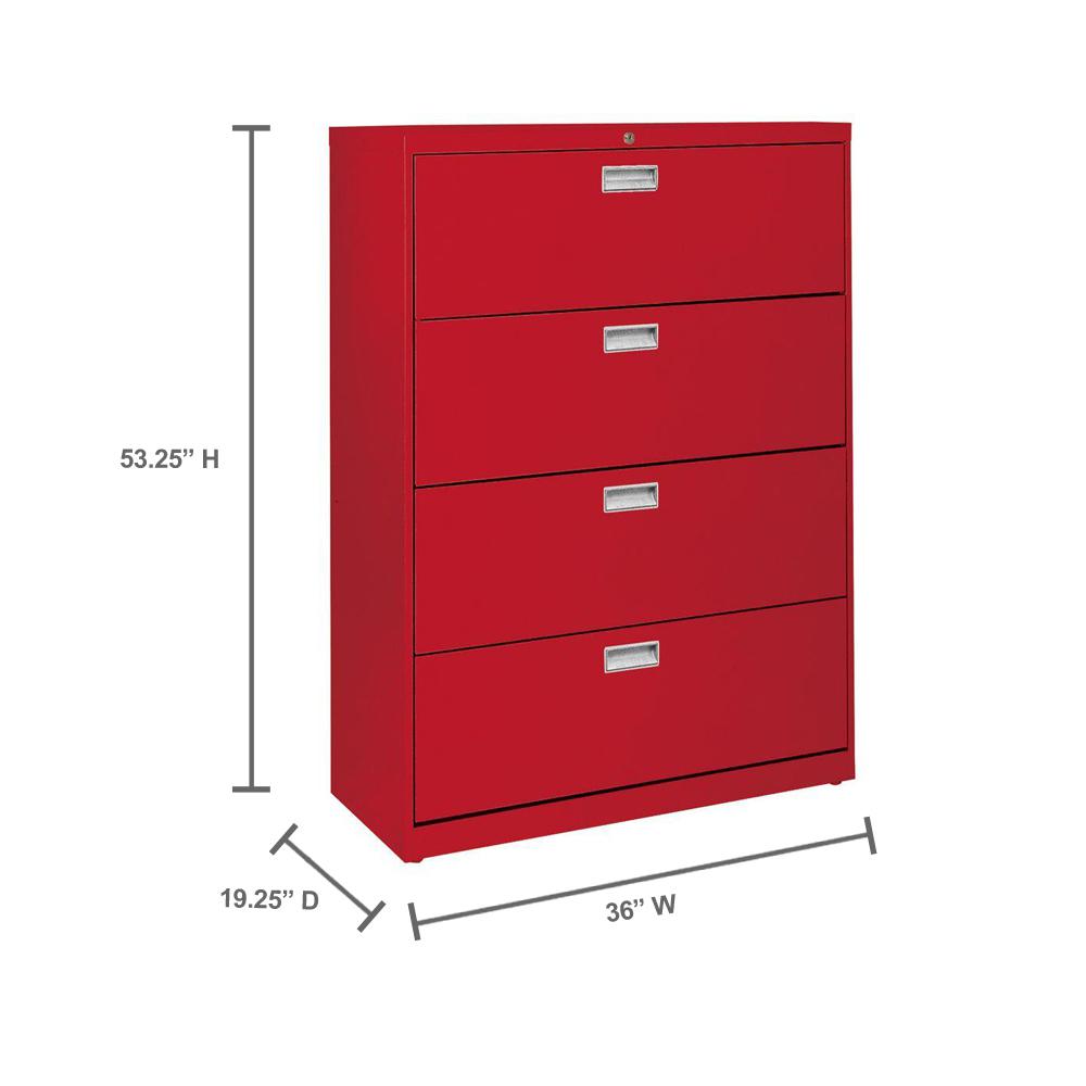 Sandusky 600 Series 53 In H X 36 In W X 19 In D 4 Drawer