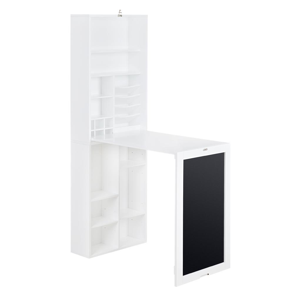 Utopia Alley White Collapsible Fold Down Desk Table Wall Cabinet
