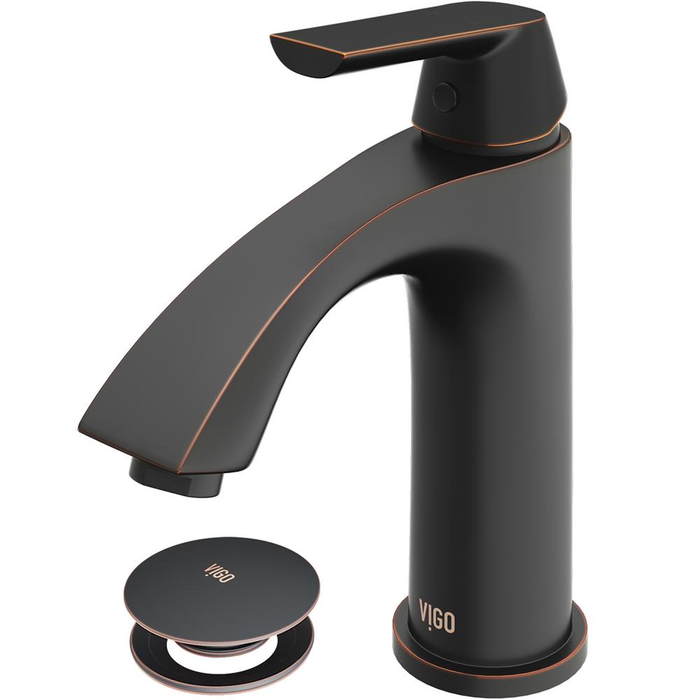 Vigo Penela Single Hole 1 Handle Bathroom Faucet In Antique Rubbed Vigo Penela Single Hole 1 Handle Bathroom Faucet In Antique Rubbed Bronze With Pop
