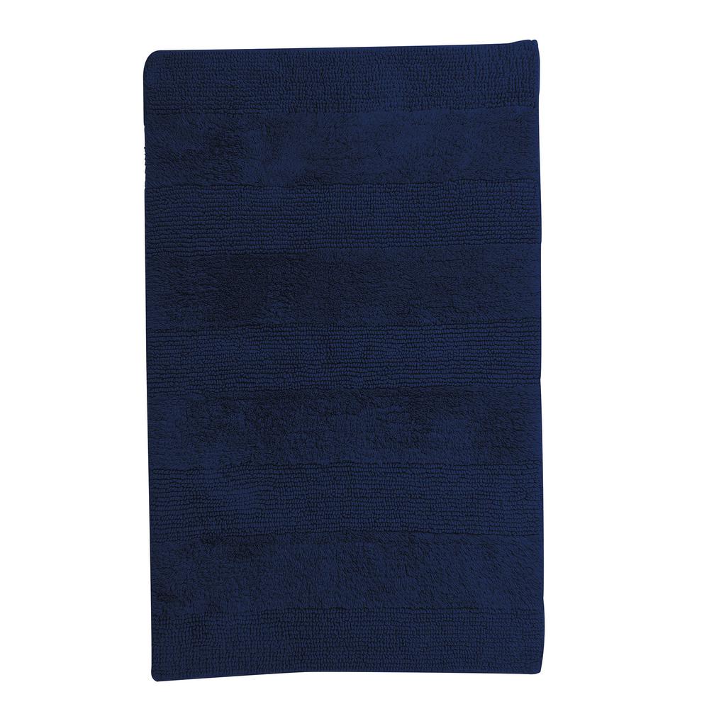 The Company Store Company Cotton Navy 24 in. x 40 in. Reversible Bath