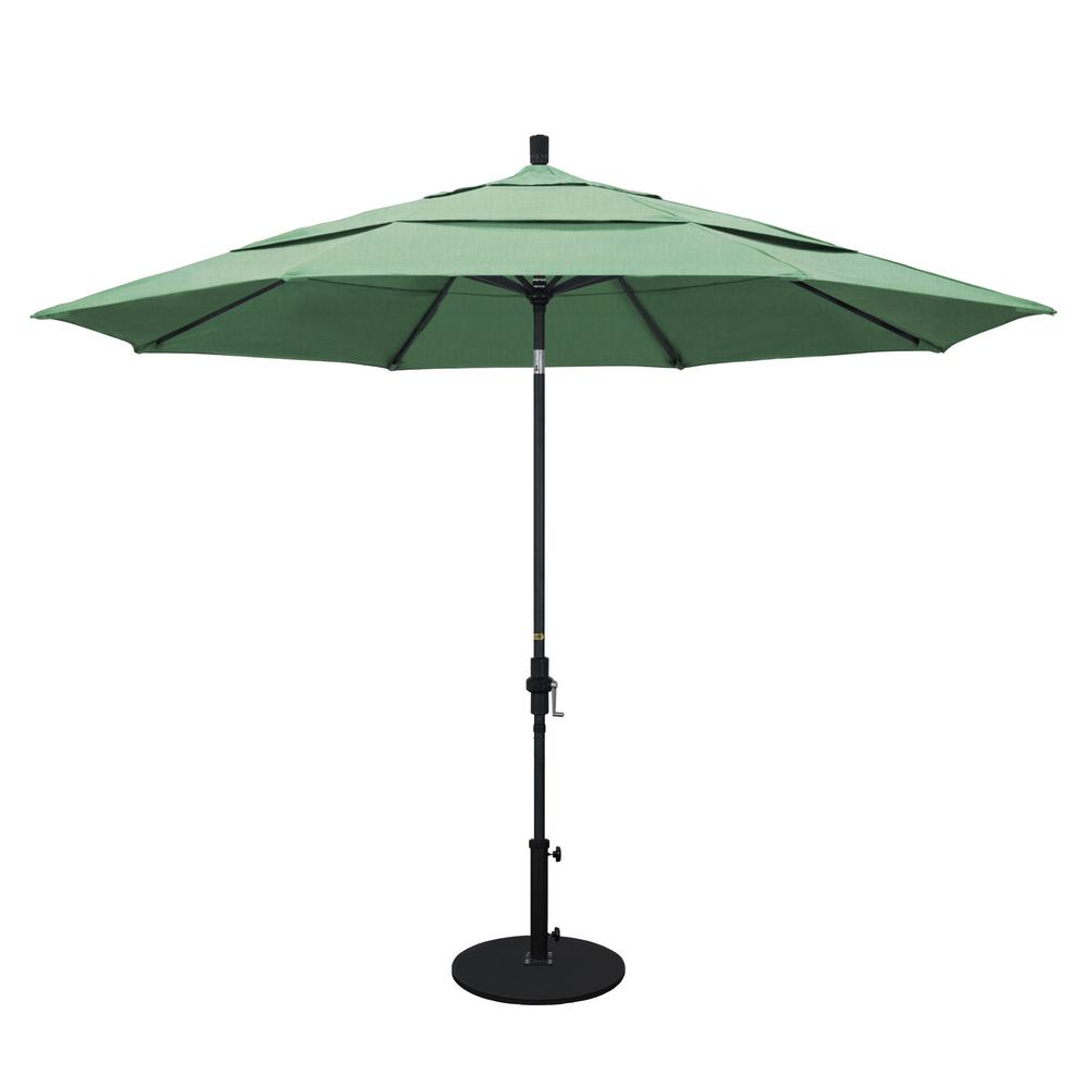 Green 11 Ft Patio Umbrellas Patio Furniture The Home Depot