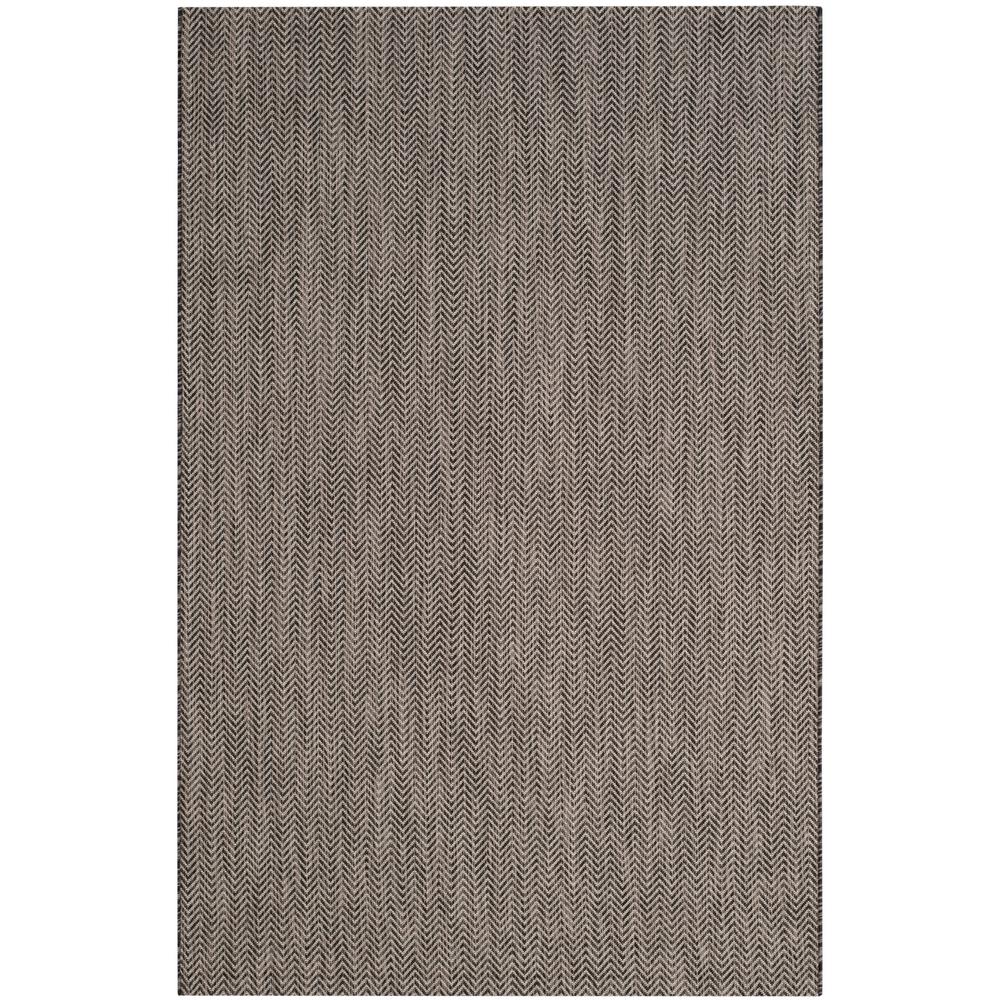Safavieh Courtyard Black Beige 4 Ft X 6 Indoor Outdoor Area Rug
