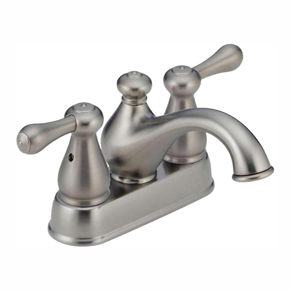 Delta Leland 4 In Centerset 2 Handle Bathroom Faucet In Stainless