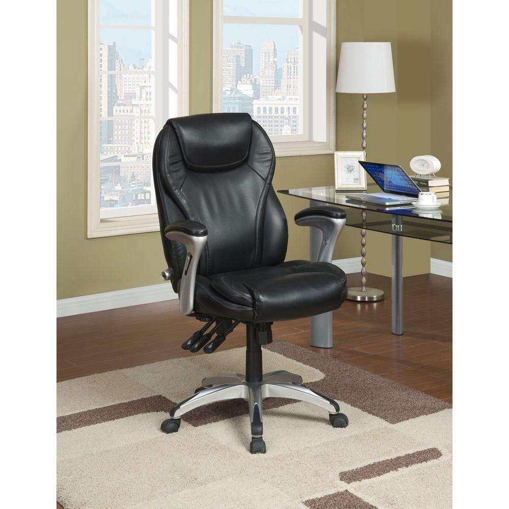 Serta Black Bonded Leather Executive Office Chair 43676 The Home