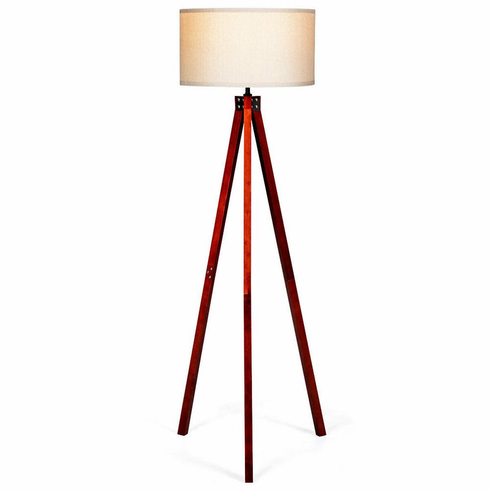 Casainc 60 5 In White And Red Wood Outdoor Floor Lamp With Food White And Red Wood Outdoor Floor Lamp