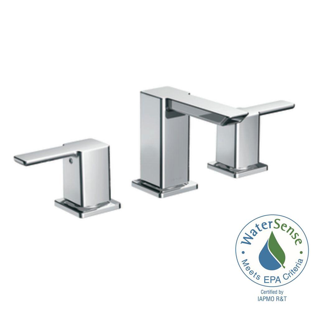 Moen 90 Degree 8 In Widespread 2 Handle Mid Arc Bathroom Faucet