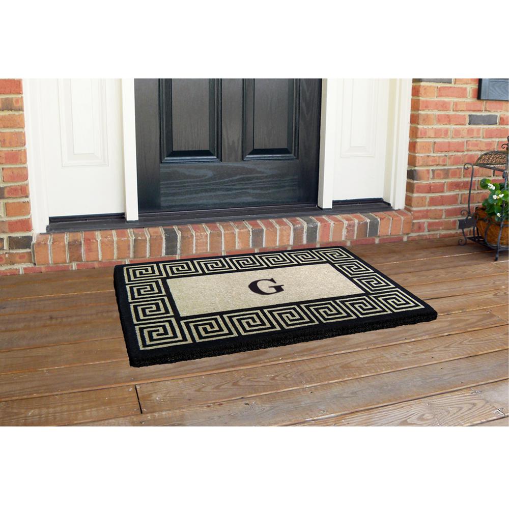 Nedia Home 30 In X 48 In Greek Key Heavy Duty Coco Monogrammed G