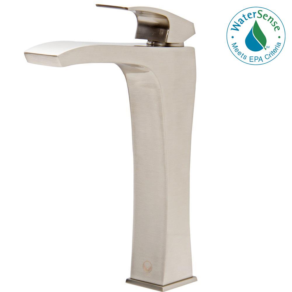 Vigo Blackstonian Single Hole Single Handle Vessel Bathroom Faucet In Brushed Nickel Vg03018bn 2599