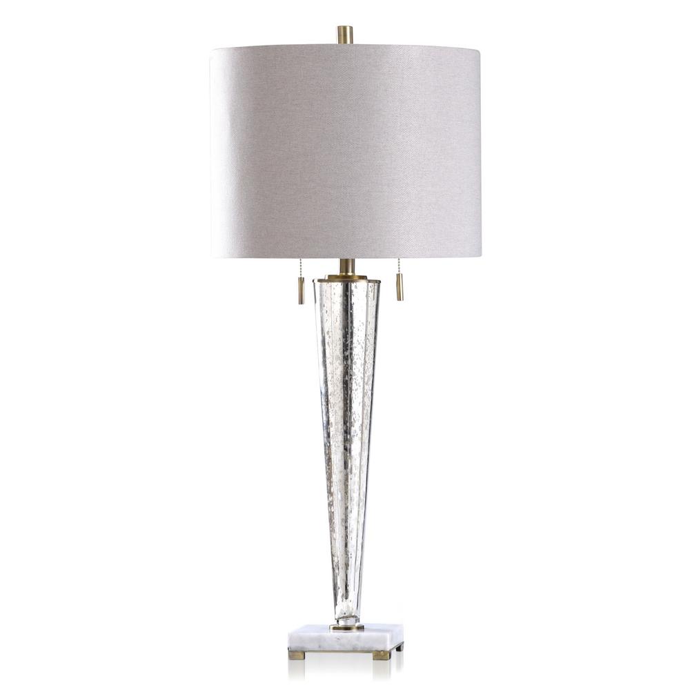 StyleCraft Jasper 36.5 in. Chrome Mercury Glass Bedside LampL330244DS