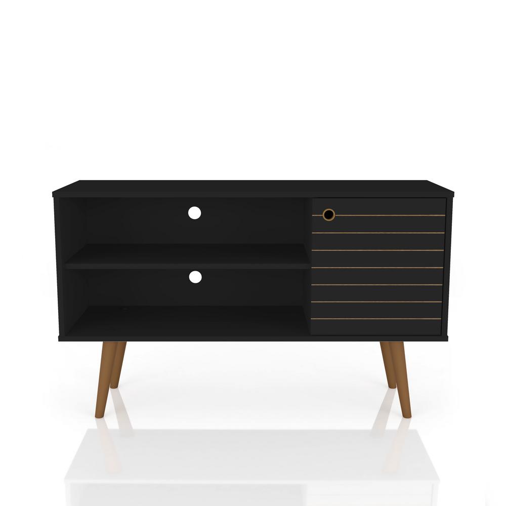 Manhattan Comfort Liberty 42 52 In Black 2 Shelf Tv Stand