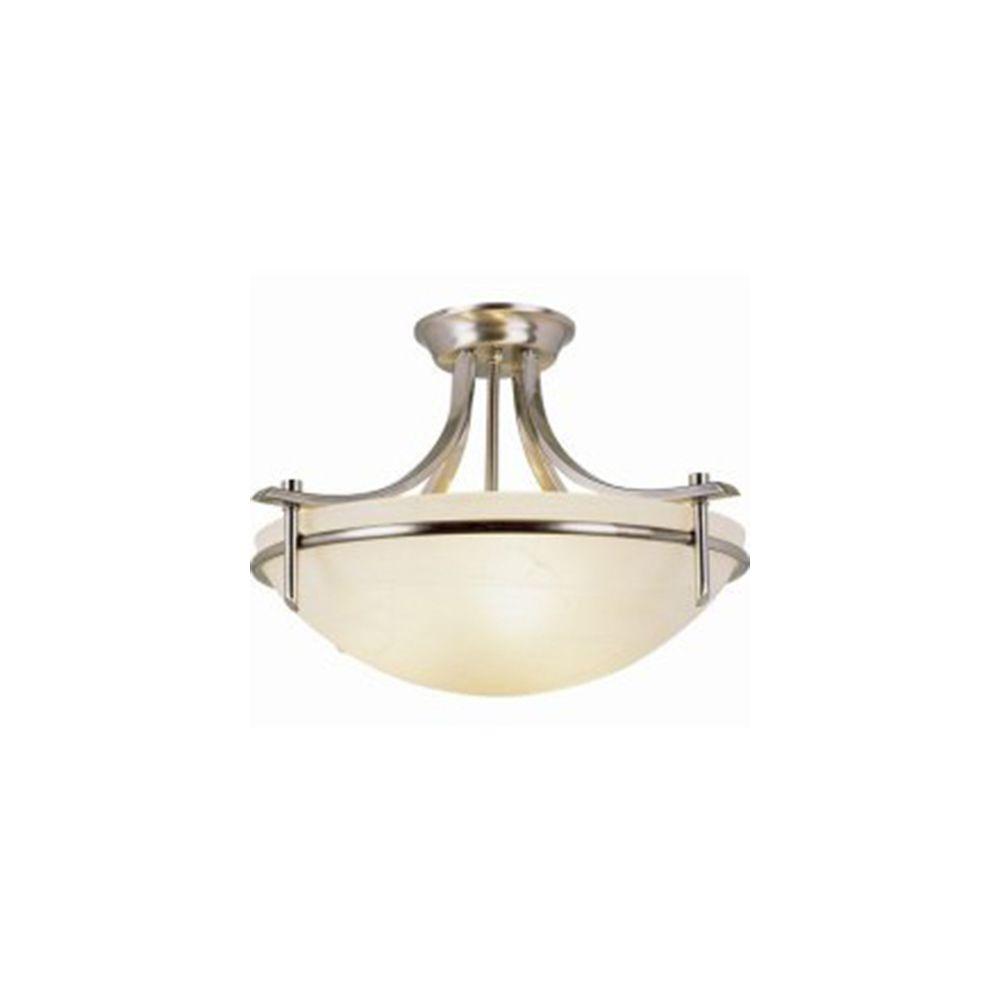 Bel Air Lighting Stewart 3 Light Brushed Nickel Incandescent Ceiling Semi Flush Mount Light