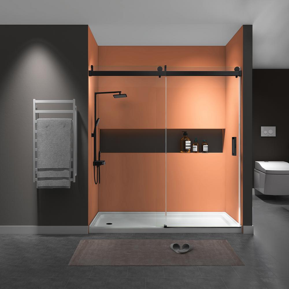 Dimakai 72 in. W x 76 in. H Frameless Sliding Shower Door/Enclosure in