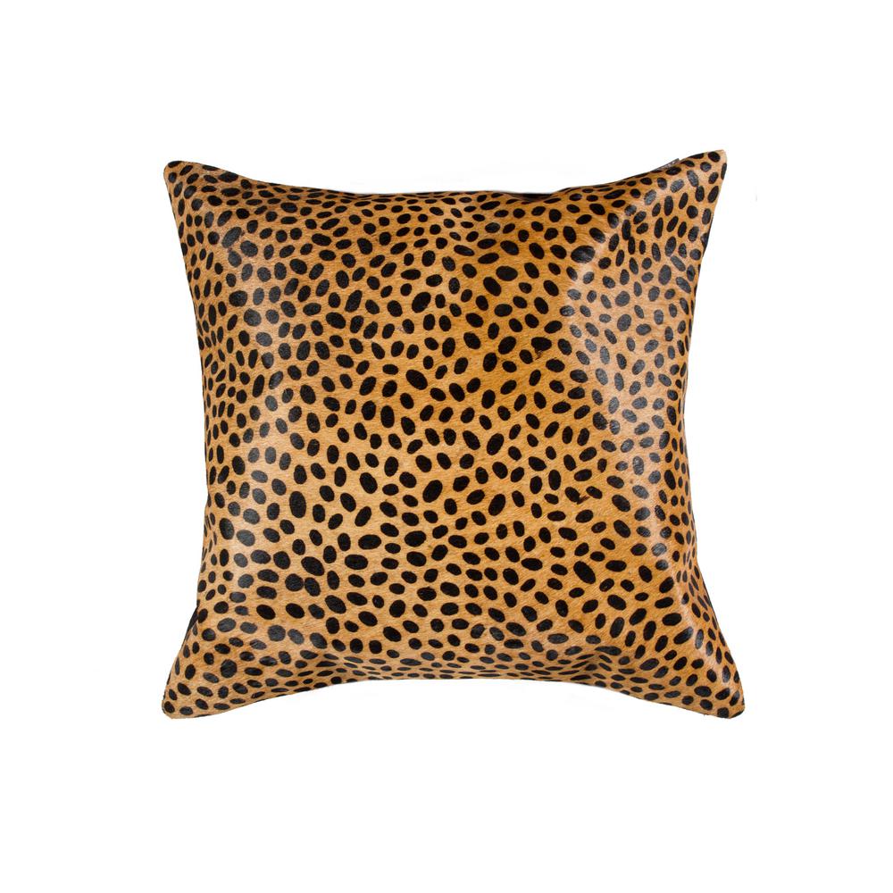 Natural Torino Togo Cowhide Cheetah Print 18 In X 18 In Throw