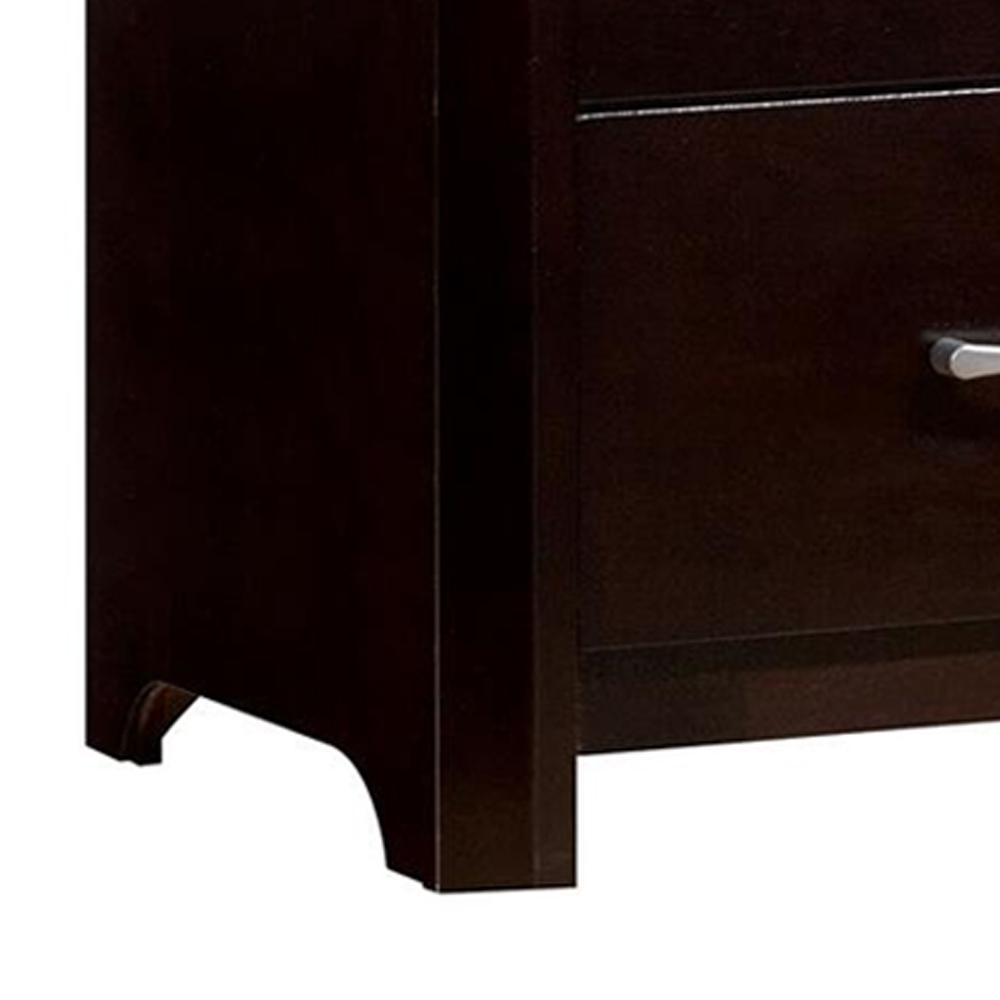 William S Home Furnishing Janine Espresso Contemporary Style Nightstand Cm7868n The Home Depot