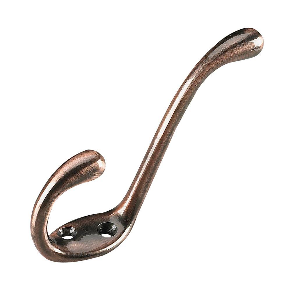 Richelieu Hardware 51/2 in. Antique Brushed Copper Heavy Duty Coat Hook237ACBV The Home Depot