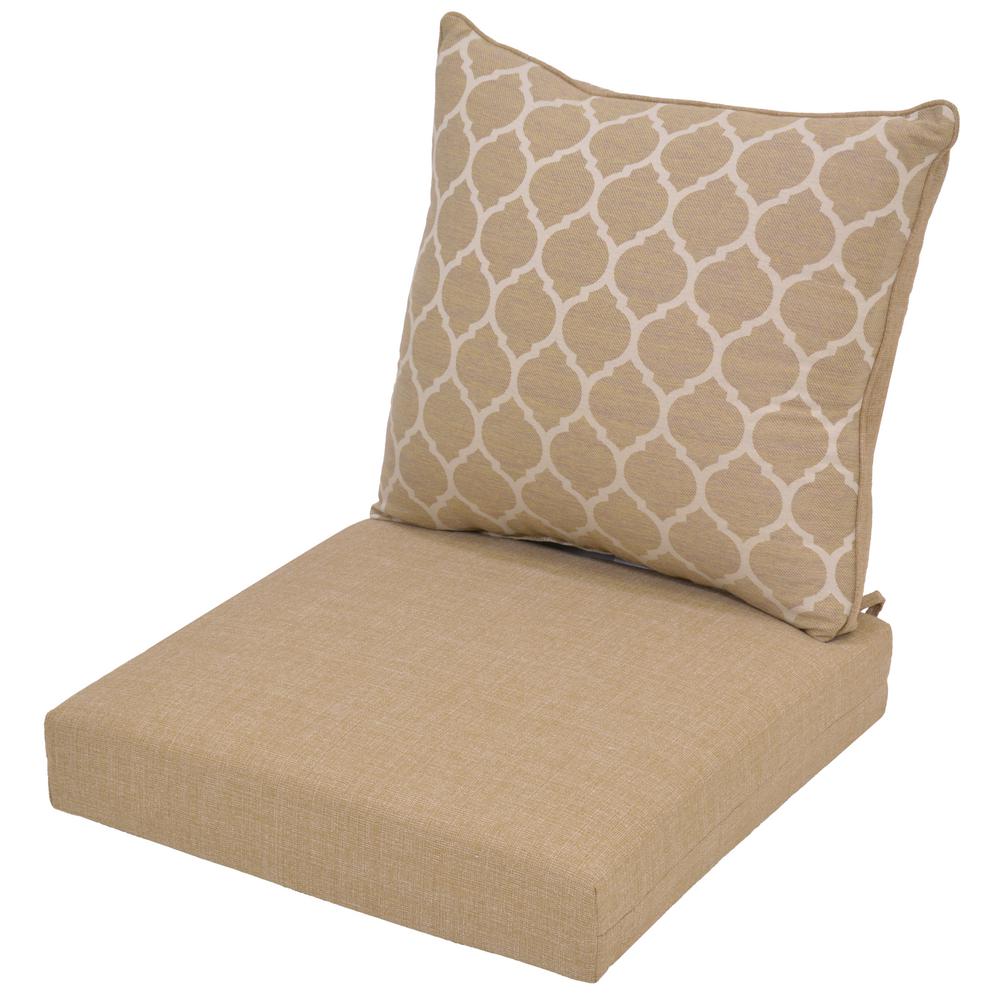 Plantation Patterns Llc Toffee Ogee Outdoor Cushions Toffee Ogee 2 Piece Deep Seating Outdoor Lounge Chair Cushion