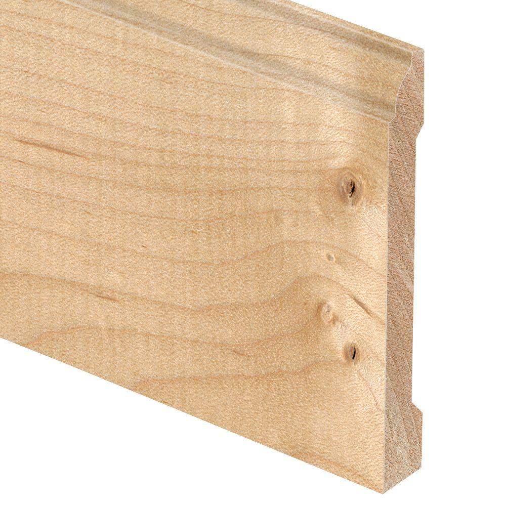 Zamma Unfinished Maple 5/8 in. Thick x 51/4 in. Wide x 94 in. Length Hardwood Base Molding