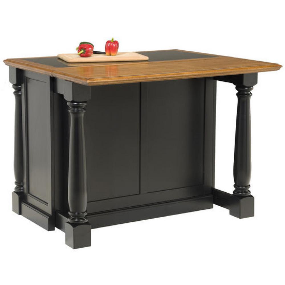 Homestyles Monarch Black And Oak Kitchen Island With Granite Top 5009 94 The Home Depot