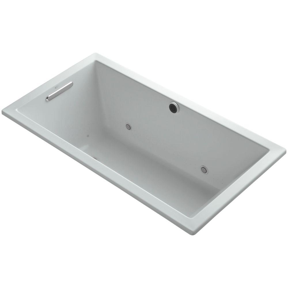 KOHLER Underscore 5 ft. Rectangular Dropin Air Bath Tub in Ice GreyK