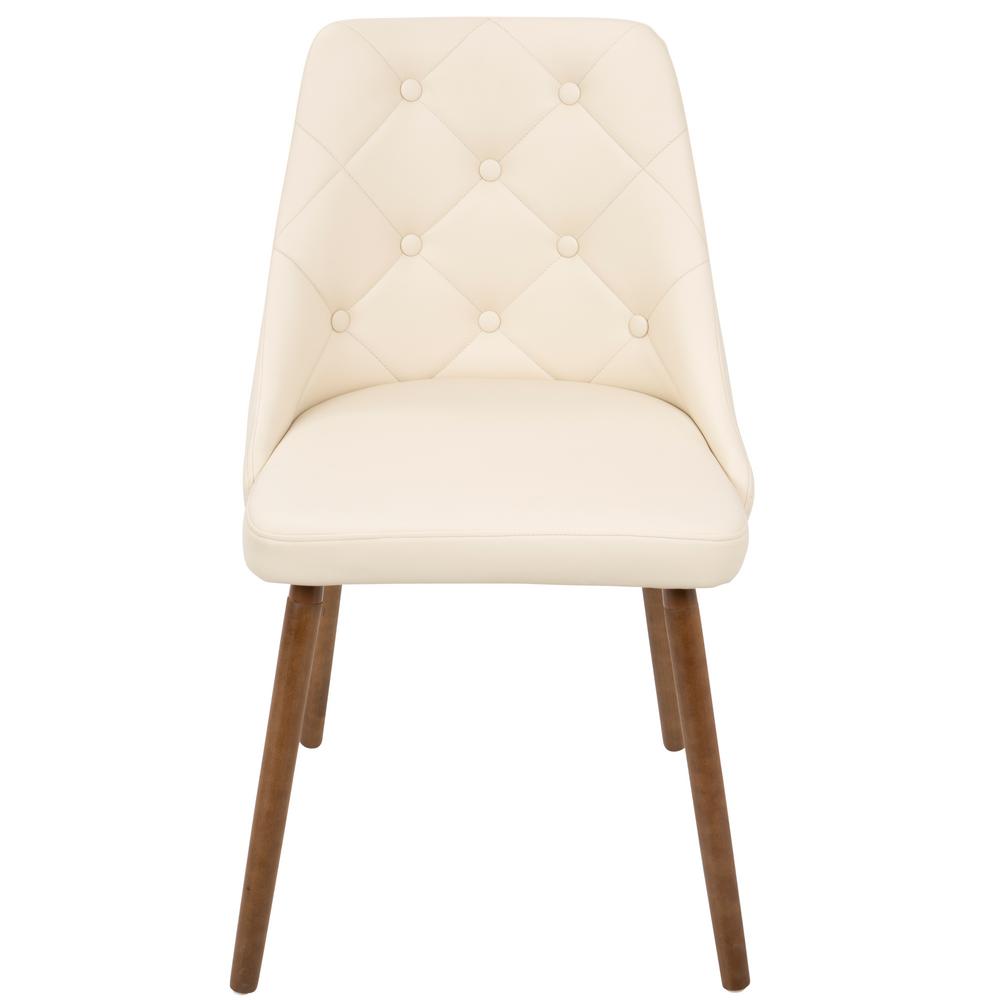 Lumisource Giovanni Mid-Century Cream Modern Button Tufted Dining Chair